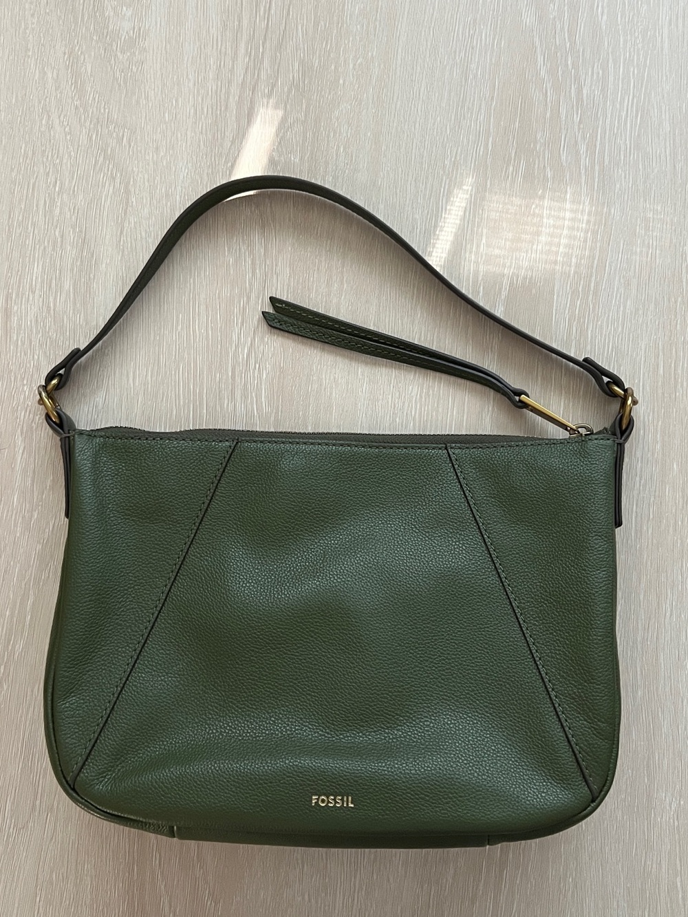Fossil Olive Green Leather Convertible Shoulder Bag